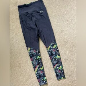 Fila Kids Black and Multicolor Patterned Leggings